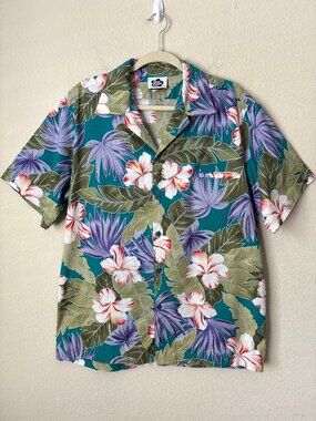 Hilo Hattie XL Tropical Hawaiian Print Button Up Short Sleeve Shirt